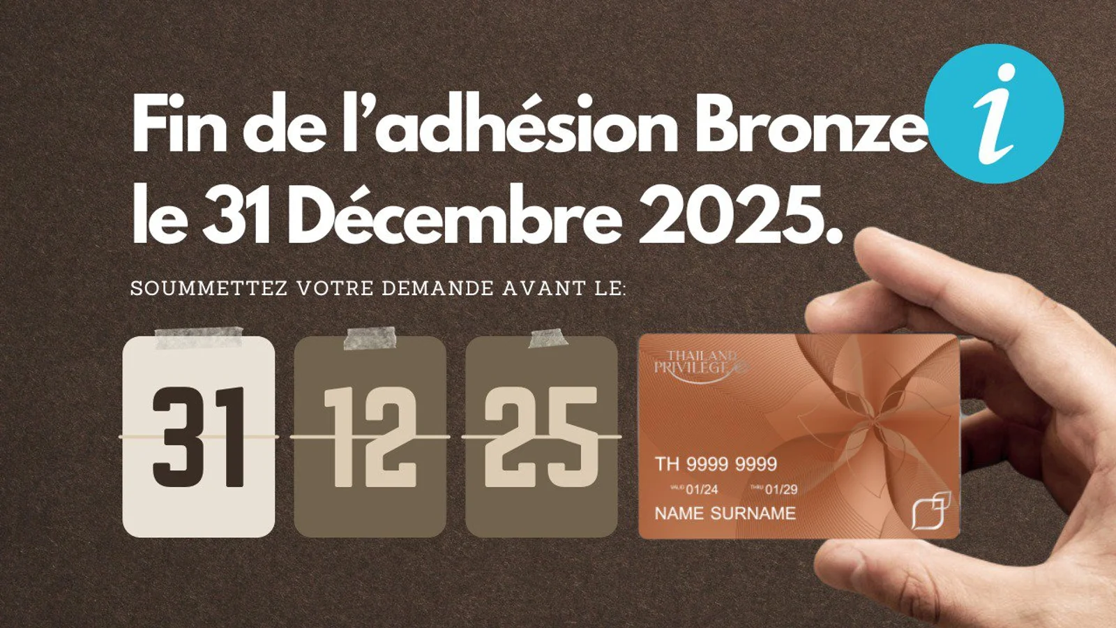 Thailand Privilege Card Prolonge l’Adhésion Bronze Jusqu’au 31 Décembre 2025