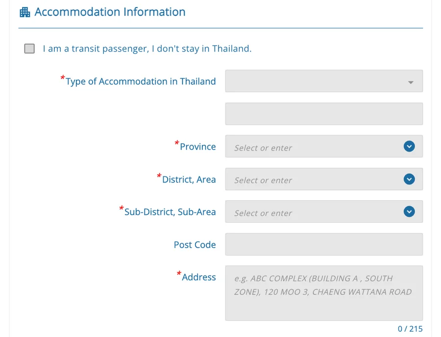 TDAC health declaration form